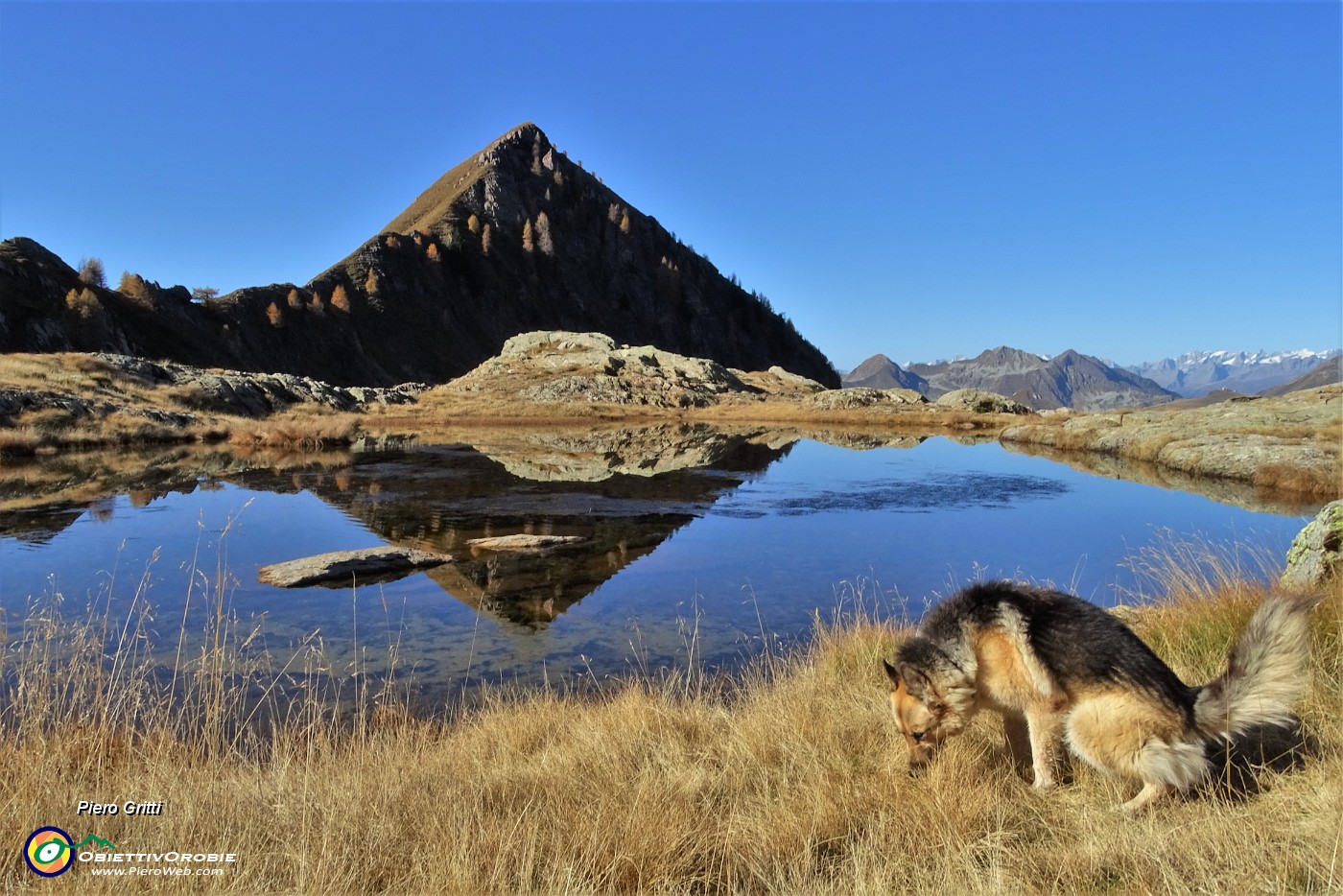 77 Al Laghetto di Val Vegia (2164  m) con Pizzo dell'orto (2276 m).JPG